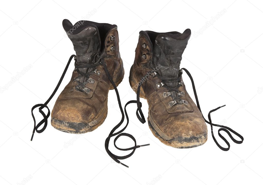 Muddy Hiking Boots