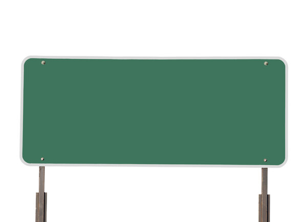 Big Blank Green Highway Sign