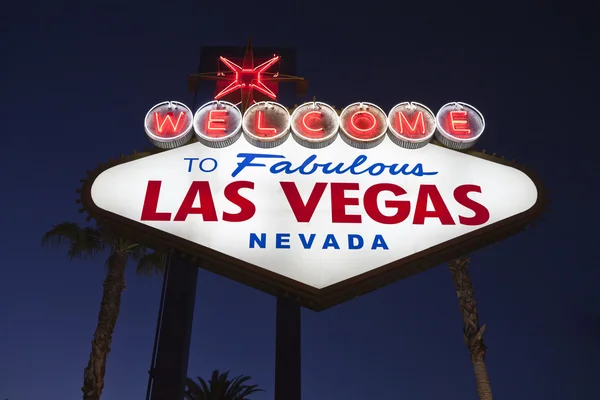 Vegas znak noc — Stock fotografie