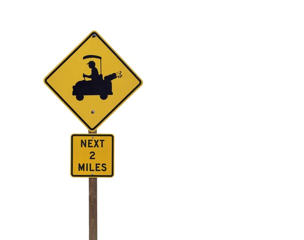 Golf Cart Caution Sign — Stock Photo, Image