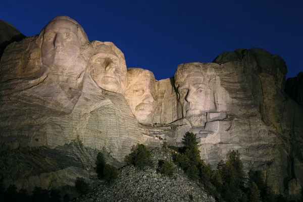 Mt. Noite de Rushmore — Fotografia de Stock