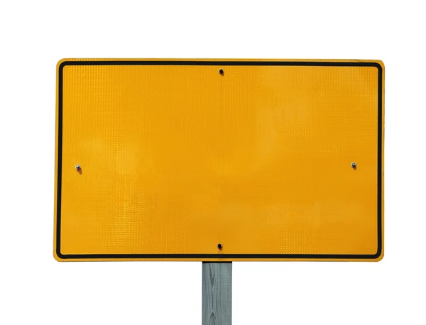 Signo amarillo reflectante en blanco — Foto de Stock