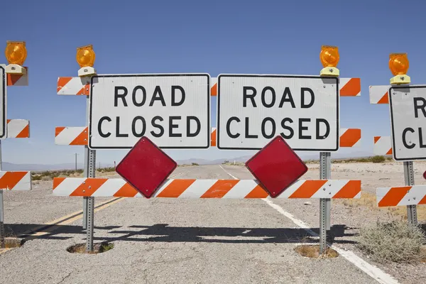 Chiusura Desert Road — Foto Stock