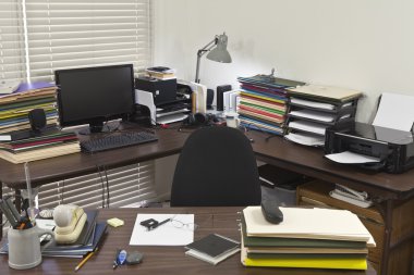 Messy Corner Office clipart