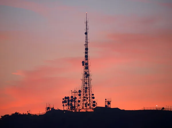 Zachód słońca w komunikacji — Zdjęcie stockowe