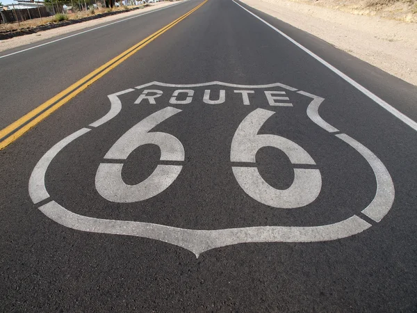 Route 66 Panneau de chaussée — Photo