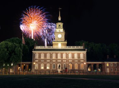 Independence Hall Fireworks clipart