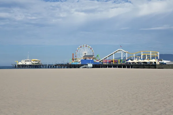 Santa Monica Beach and Pier — Stock Photo, Image