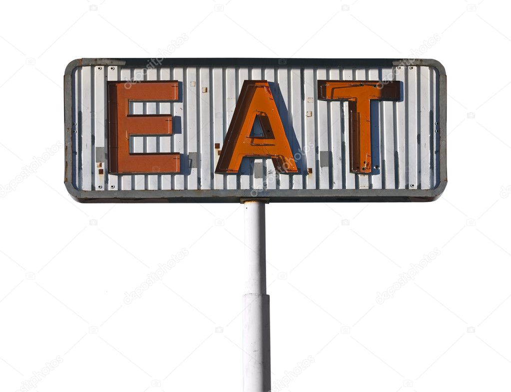 Vintage Eat Sign Isolated