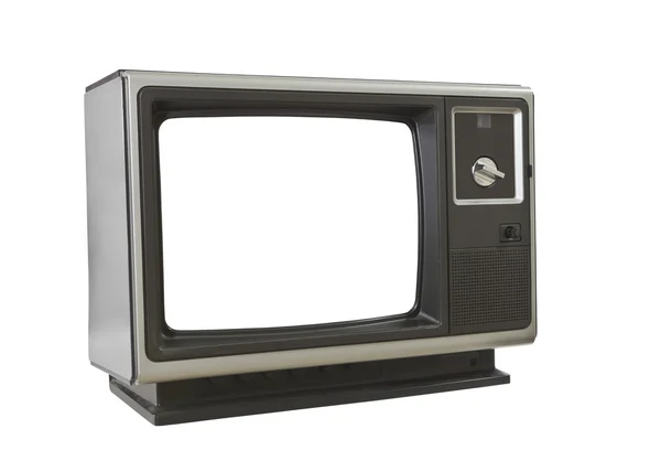 Vintage televisión en blanco aislado — Foto de Stock