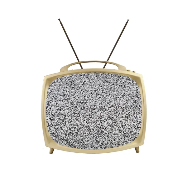 静的な画面とアンテナ 1950 年代ポータブル テレビ — ストック写真