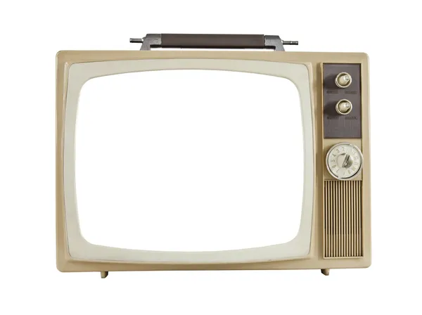 Tragbarer Fernseher aus den 1960er Jahren mit ausgeschaltetem Bildschirm — Stockfoto