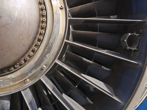Detalhe da turbina do motor a jato — Fotografia de Stock
