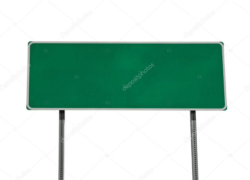 Green Highway Sign Isolated