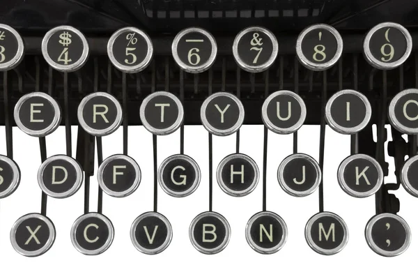 Chaves de máquina de escrever vintage isolado — Fotografia de Stock