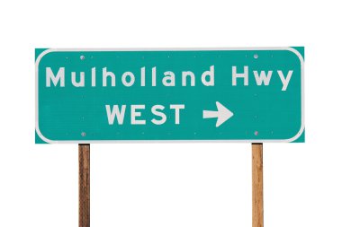 Mulholland Hwy Sign near Los Angeles clipart