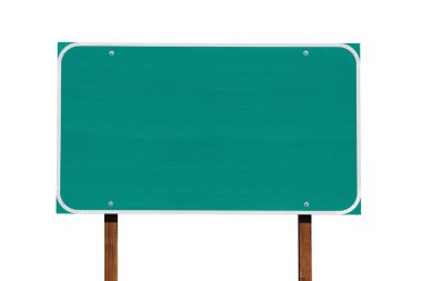 Big Blank Green Highway Sign Isolated clipart