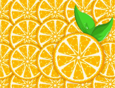 Illustration of an orange background with leaves clipart