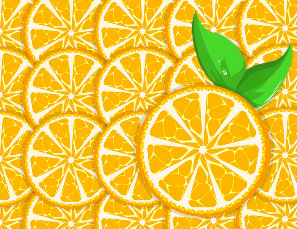 Illustration eines orangen Hintergrundes mit Blättern — Stockvektor