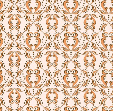 Seamless pattern with abstract owl clipart