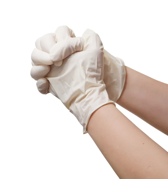 Ruce lékaře v sterilní rukavice — Stock fotografie
