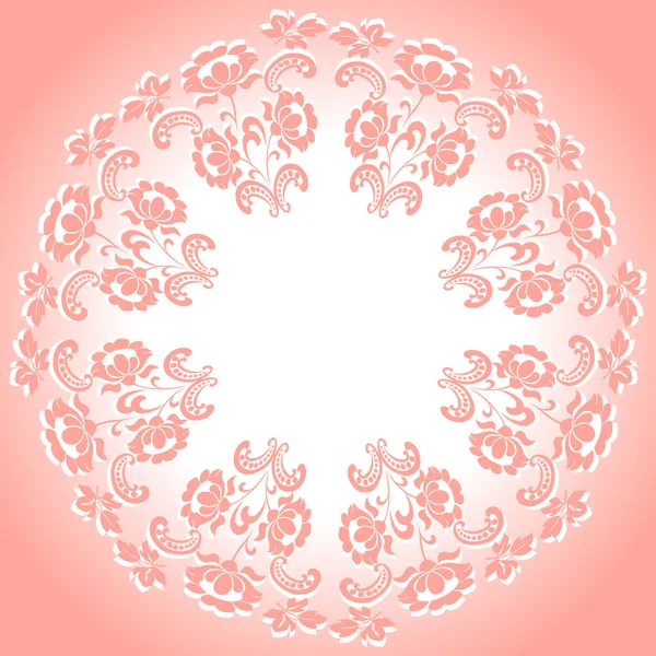 Rundes rosa Blumengestell — Stockvektor