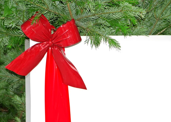 Kerstmis achtergrond met rode strik — Stockfoto
