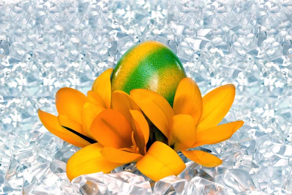 Velikonoční vajíčko s květinami — Stock fotografie