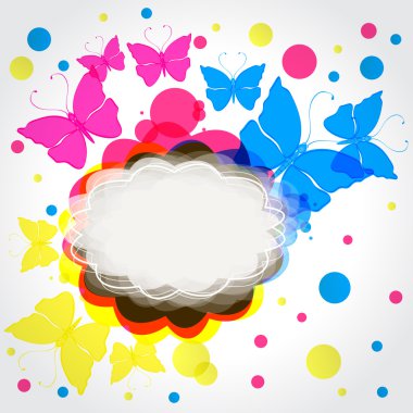 Colorful butterfly, abstract background clipart