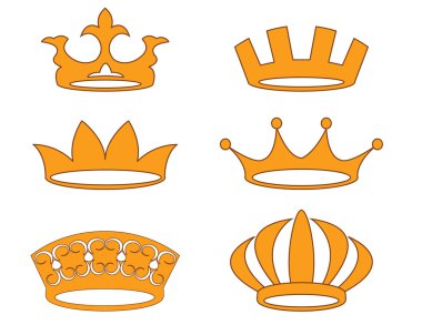 Crown icons set clipart