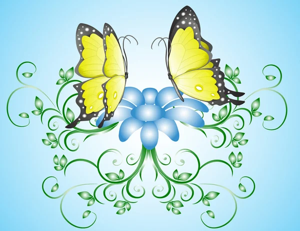 Bunte Schmetterlinge im offenen Muster. eps10 — Stockvektor