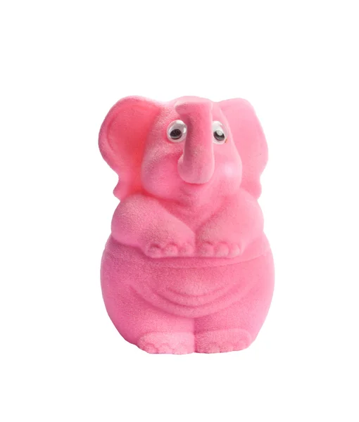 Roze olifant geïsoleerd op een witte achtergrond. — Stockfoto