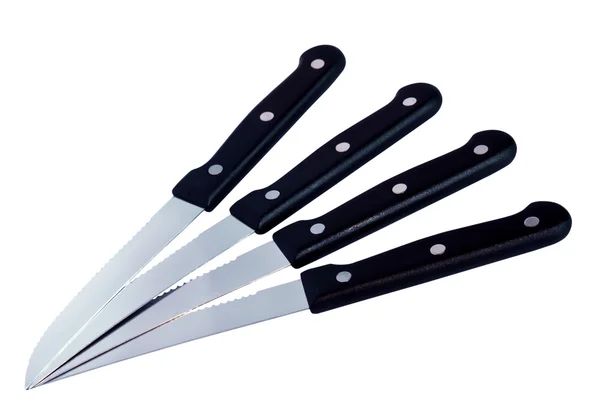 Кухонні ножі, ізольовані на білому тлі . — стокове фото