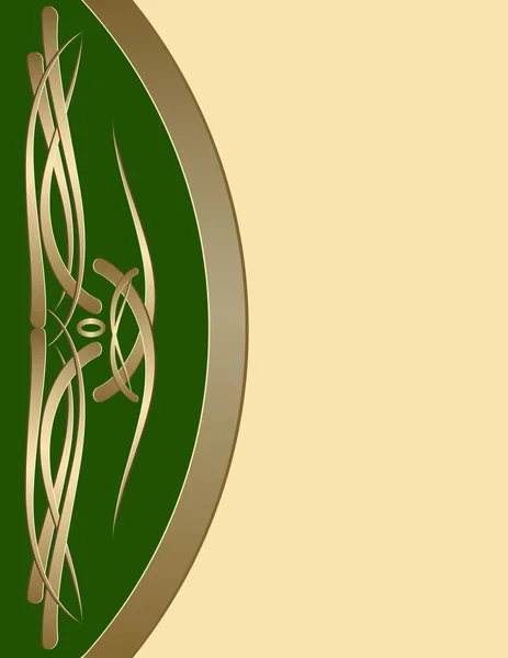 Grön vintage ram med en guld stämpling — Stock vektor