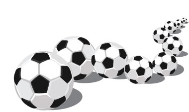 Soccer balls in a row. clipart