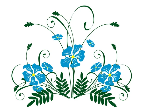 Buquê de flores azuis . — Vetor de Stock