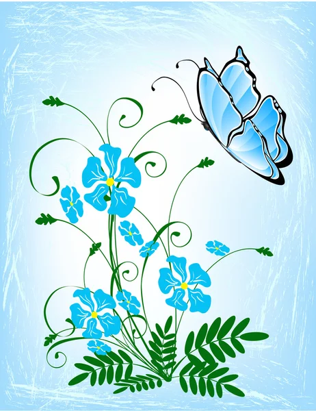 Kytice modrých květů. — Stockový vektor