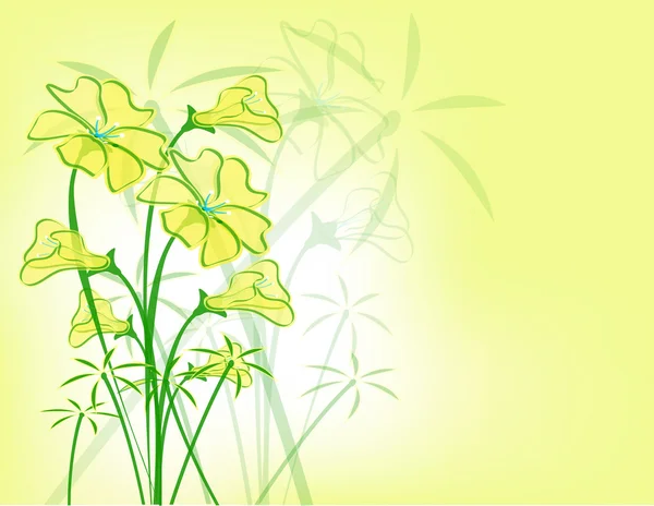 Patrón floral amarillo . — Vector de stock