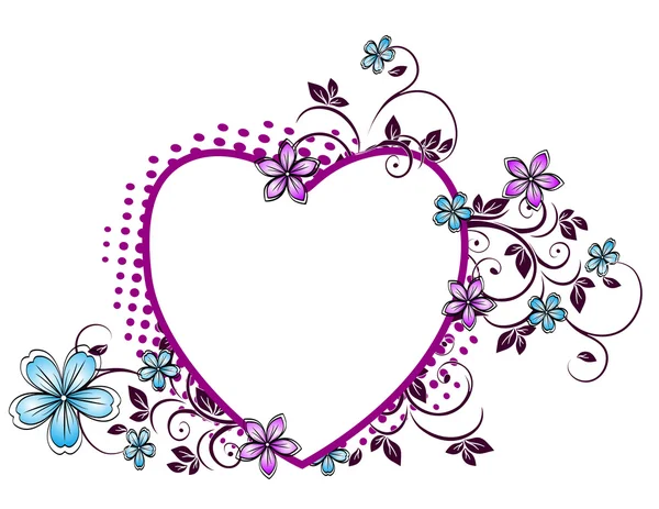 Цветочный узор в форме сердца — стоковый вектор