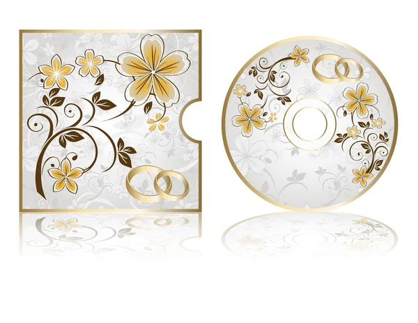 Etiquetas de CD de boda sobre un fondo blanco — Archivo Imágenes Vectoriales