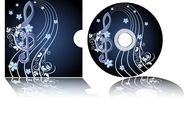 CD-etikett med klaven — Stock vektor