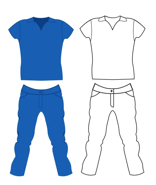 Jeans en t-shirt. mannen — Stockvector