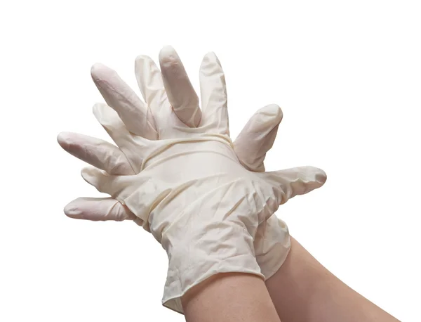 Bir doktorun steril eldiven eller — Stok fotoğraf