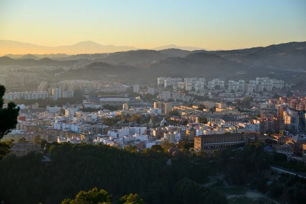 Malaga at dusk — Stock Photo, Image