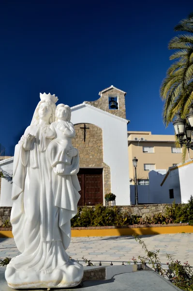 stock image Statue in front of church