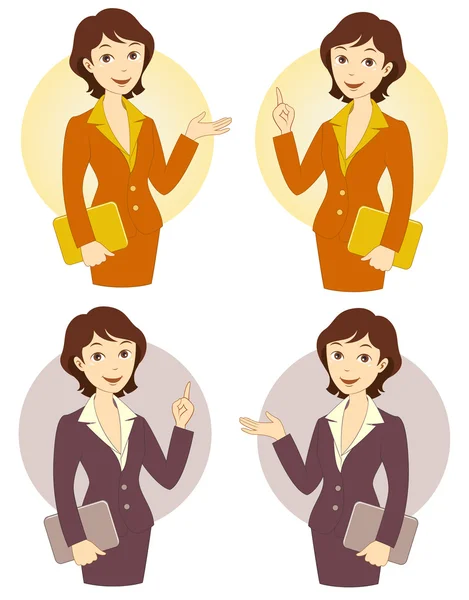 Dessin animé Businesswoman Set — Image vectorielle