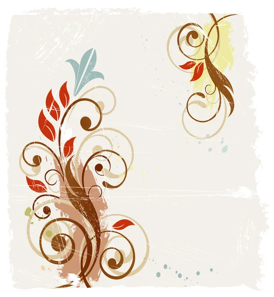Grunge floral fundo abstrato — Vetor de Stock