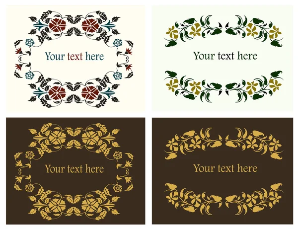 Fleur bordures décoratives ensemble — Image vectorielle