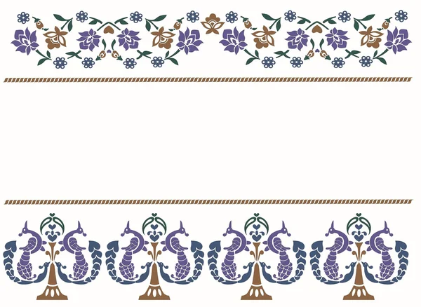Motifs de fleurs fond indien — Image vectorielle