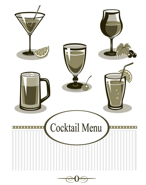 Cocktail-Symbole gesetzt — Stockvektor